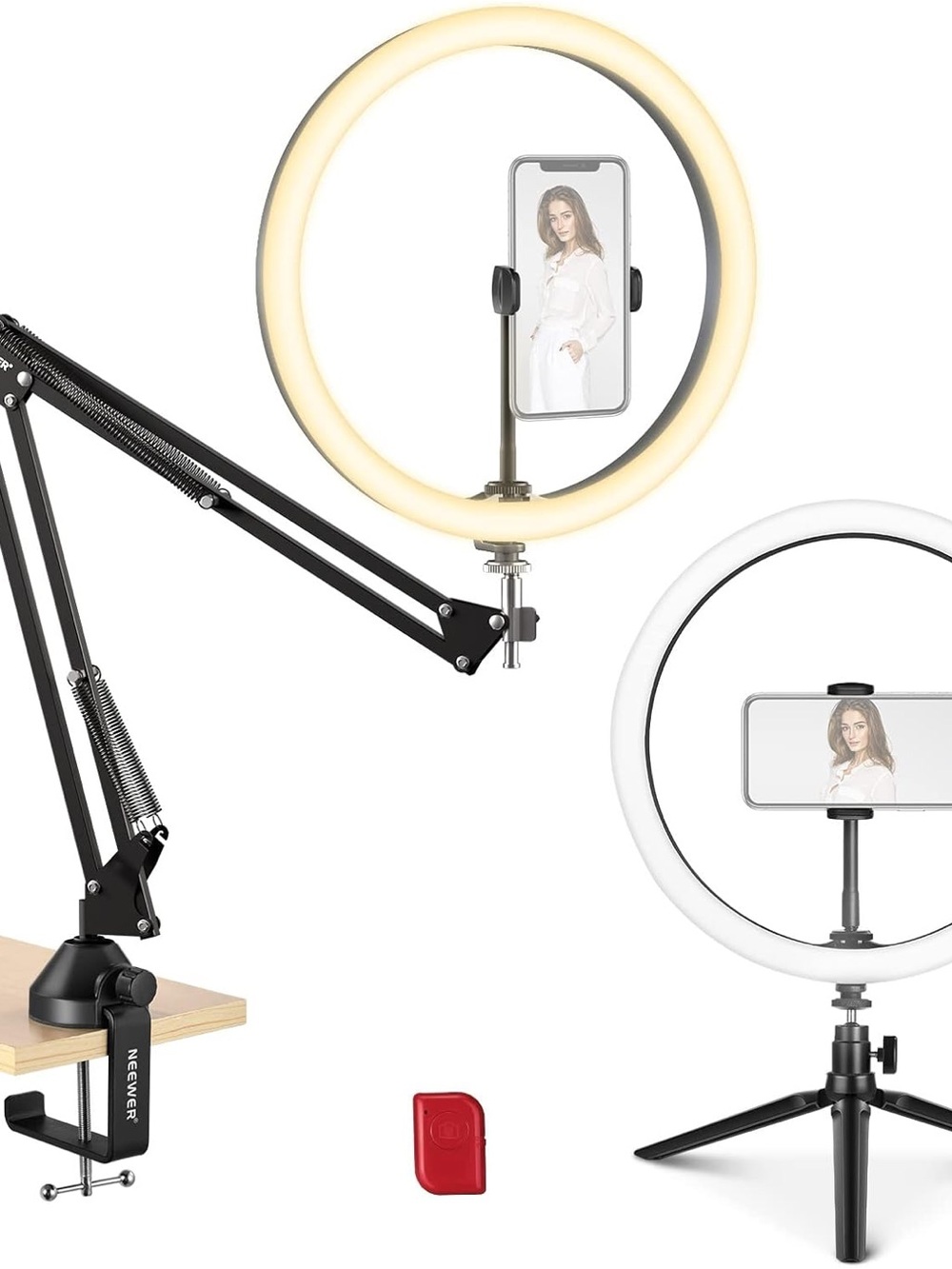 NEEWER 12” Ring Light Kit w/ Arm + Tripod – Perfect for Content & Zoom